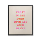 Trust In The Lord With All Your Heart Proverbs 3:5-6 Bible Verse Scripture Wall Art Christian Quote Framed Canvas Print Gallery Image 6