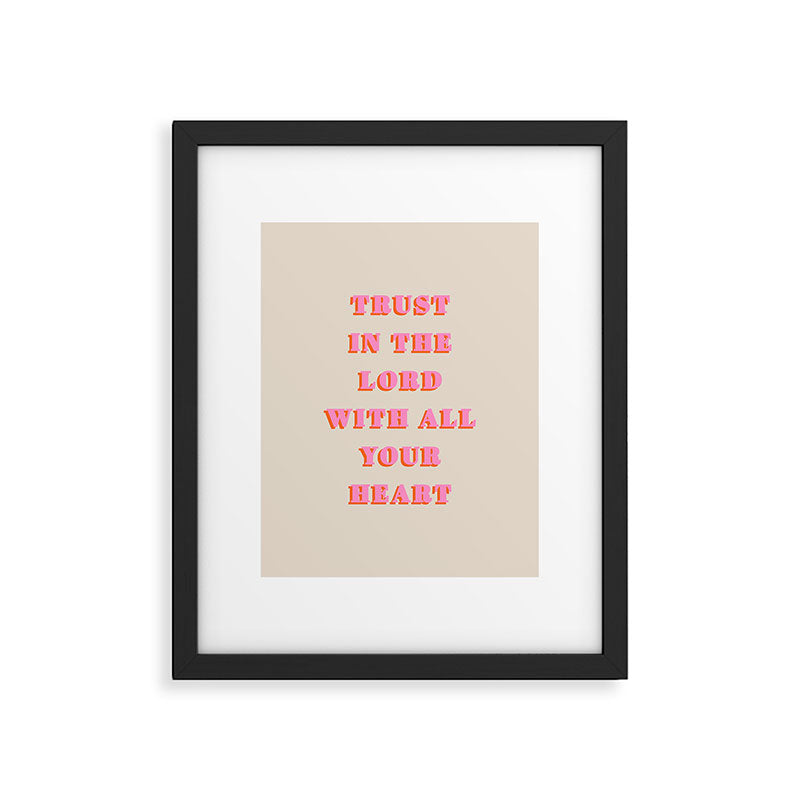 Trust In The Lord With All Your Heart Proverbs 3:5-6 Bible Verse Scripture Wall Art Christian Quote Framed Art Print Gallery Image 5