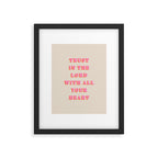 Trust In The Lord With All Your Heart Proverbs 3:5-6 Bible Verse Scripture Wall Art Christian Quote Framed Art Print Gallery Image 5