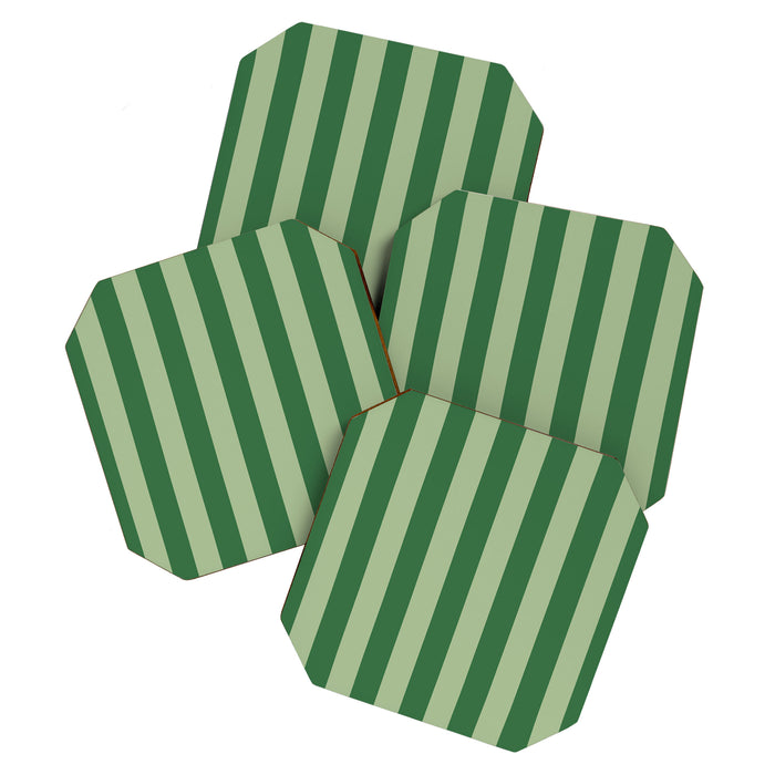 Vertical Stripes Sage Green Vertical Lines Vintage Geometric Retro Tropical Modern Minimal Pattern Coaster Gallery Image 1