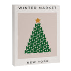 Winter Market | 05 - Festive Christmas Tree Green And Neutral Modern Holiday Canvas Print Gallery Image 6