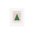 Winter Market | 05 - Festive Christmas Tree Green And Neutral Modern Holiday Art Print Gallery Image 1