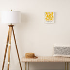 Yellow And White Brush Strokes, Abstract Art, Exhibition Poster, Mid Century Modern Canvas Print Gallery Image 2