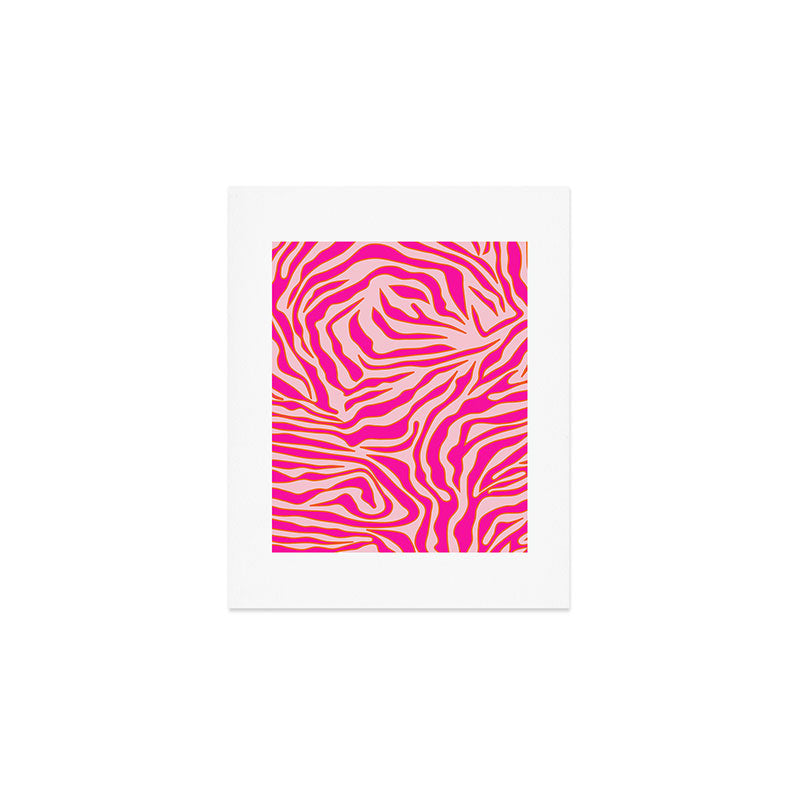 Zebra Print Pink And Orange Zebra Stripes Wild Animal Print Preppy Decor Modern Zebra Pattern Art Print Gallery Image 1