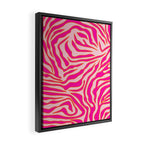 Zebra Print Pink And Orange Zebra Stripes Wild Animal Print Preppy Decor Modern Zebra Pattern Framed Canvas Print Gallery Image 2