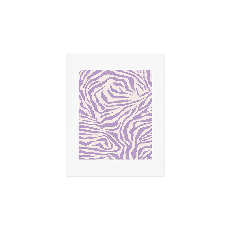 Zebra Print Purple Lilac Lavender Zebra Stripes Wild Animal Print Zebra Pattern Preppy Modern Decor Art Print Gallery Image 1