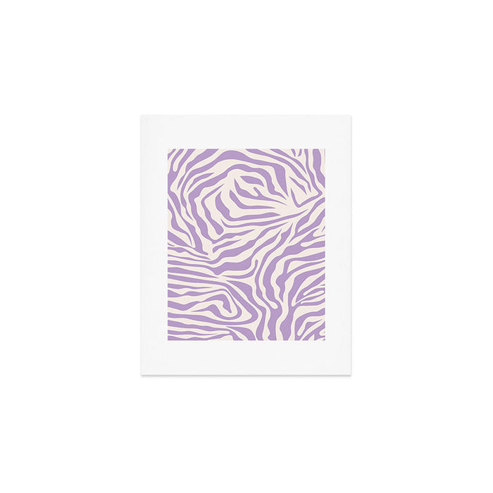 Zebra Print Purple Lilac Lavender Zebra Stripes Wild Animal Print Zebra Pattern Preppy Modern Decor Art Print Gallery Image 1