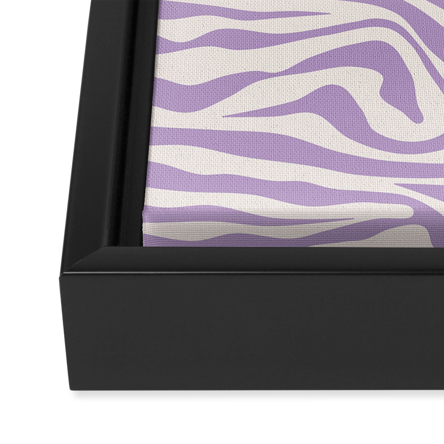 Zebra Print Purple Lilac Lavender Zebra Stripes Wild Animal Print Zebra Pattern Preppy Modern Decor Framed Canvas Print Gallery Image 3