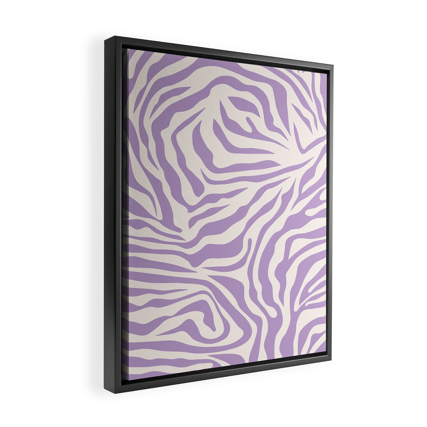 Zebra Print Purple Lilac Lavender Zebra Stripes Wild Animal Print Zebra Pattern Preppy Modern Decor Framed Canvas Print Gallery Image 2