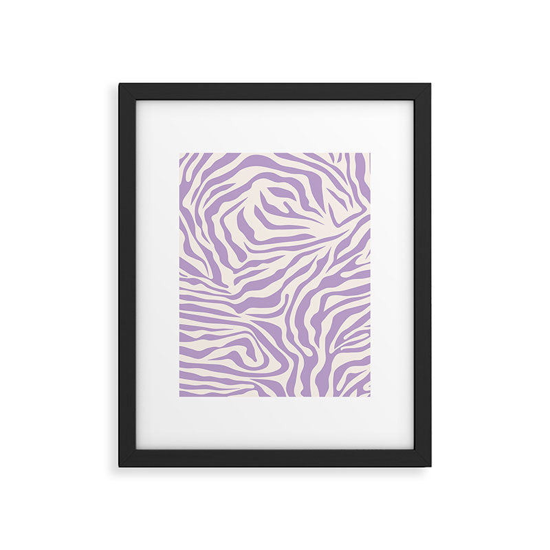 Zebra Print Purple Lilac Lavender Zebra Stripes Wild Animal Print Zebra Pattern Preppy Modern Decor Framed Art Print Gallery Image 5