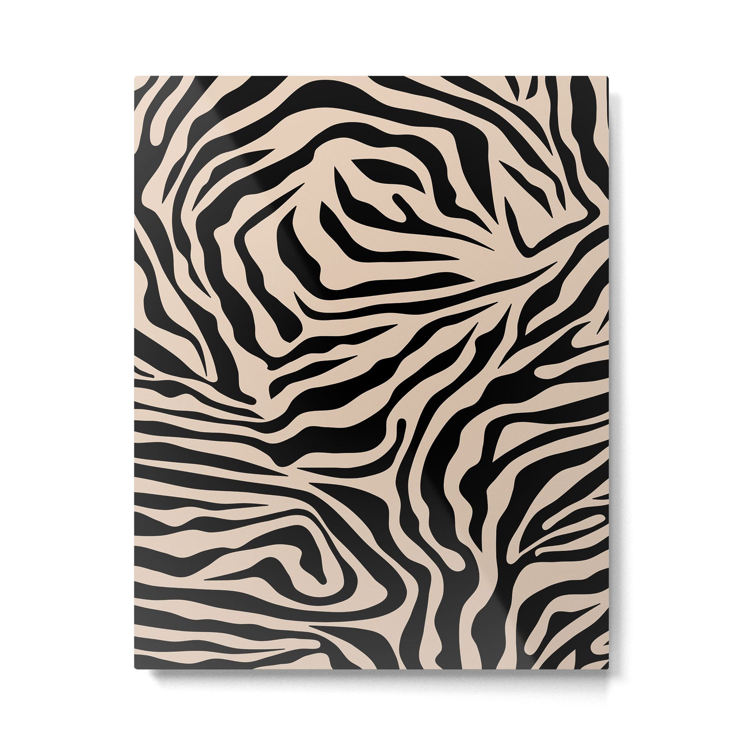 Zebra Print Zebra Stripes Wild Animal Print Zebra Pattern Modern Black And Beige Tan Light Brown Metal Print Gallery Image 4