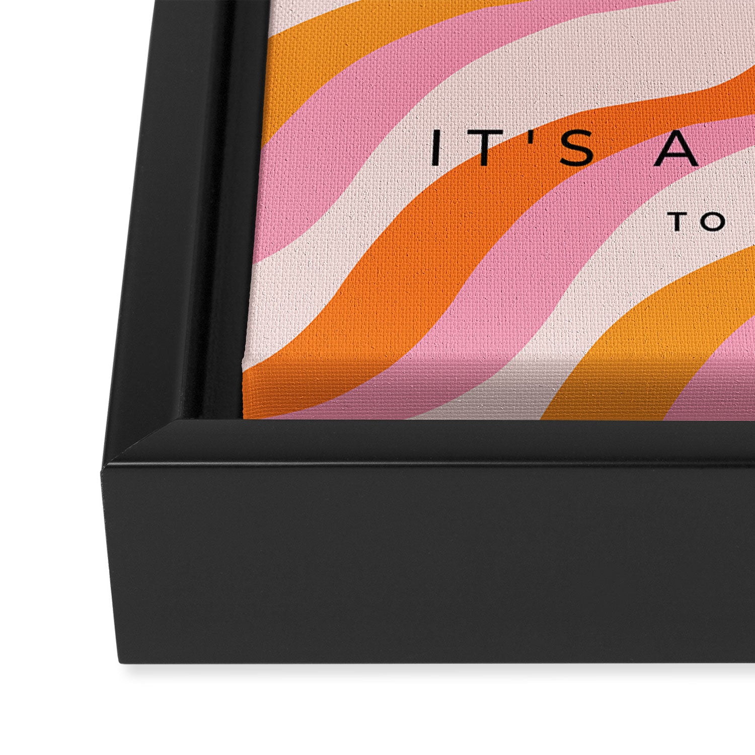 Zebra Stripes Abstract Lines Sunshine Retro Colorful Pink Orange Colors Boho Swirl Modern Pattern Framed Canvas Print Gallery Image 3