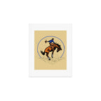 Full Moon Bronc & Cowboy Art Print Gallery Image 1