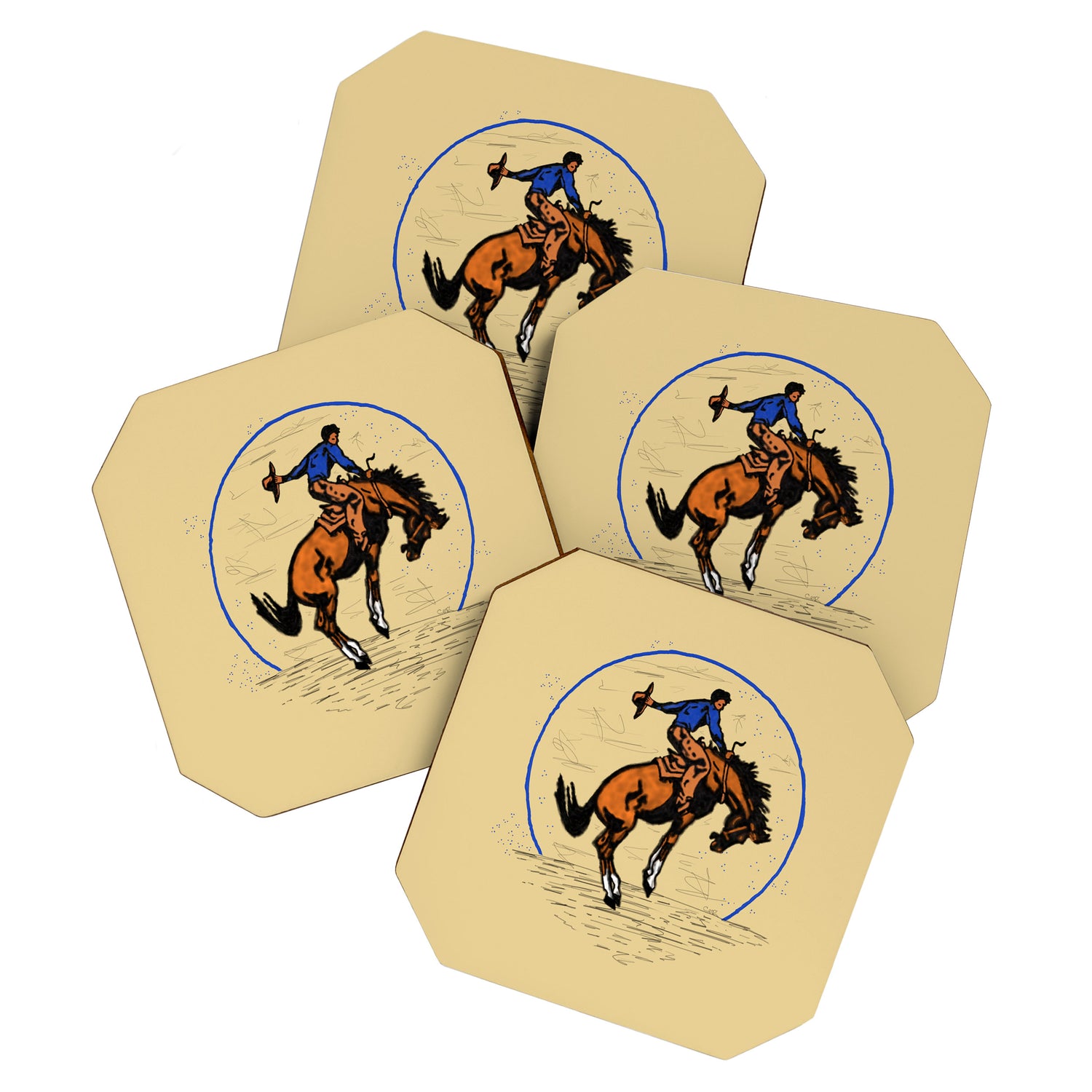 Full Moon Bronc & Cowboy Coaster Gallery Image 1