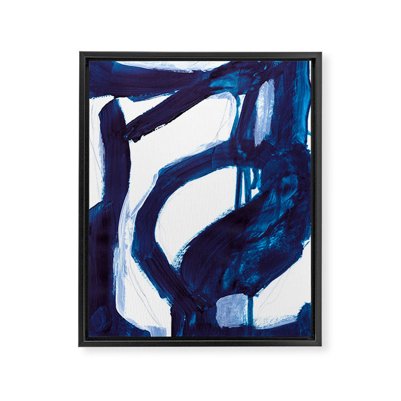 Blue Abstract Framed Canvas Print Gallery Image 6