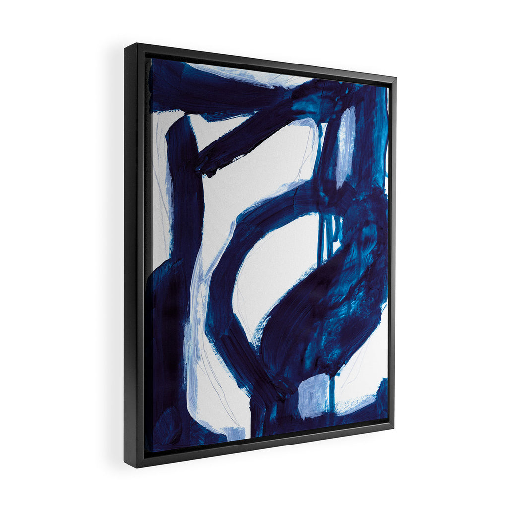 Blue Abstract Framed Canvas Print Gallery Image 2