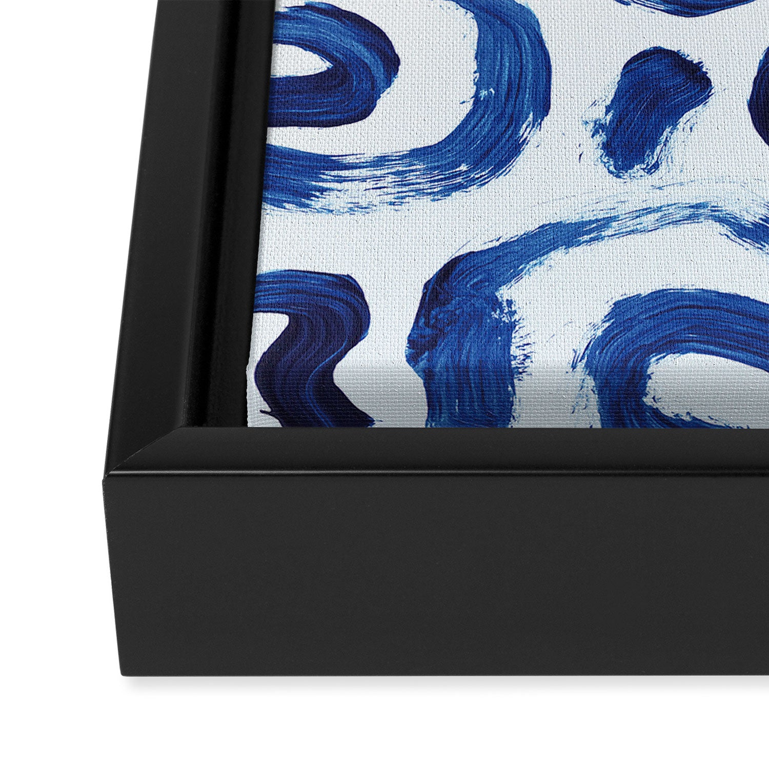 Blue Minimal Framed Canvas Print Gallery Image 3