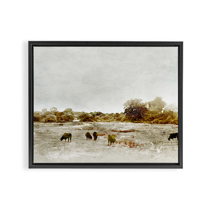 Cows By The Sea Framed Canvas Print Gallery Image 3
