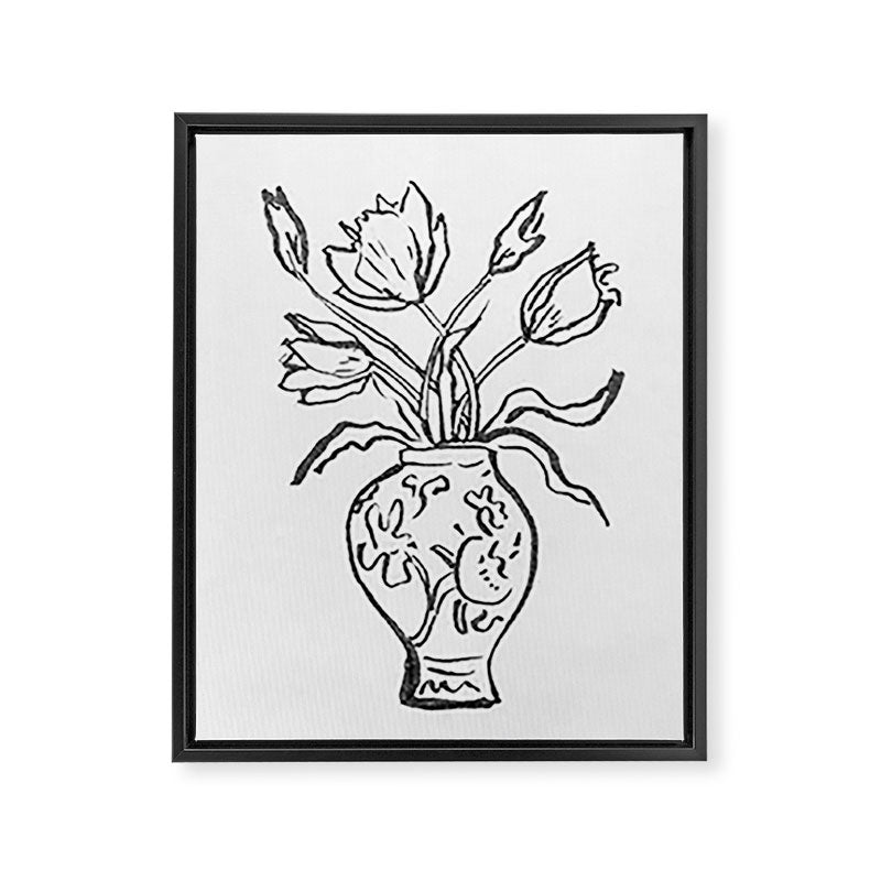 Flowers in a Vase Framed Canvas Print Gallery Image 6