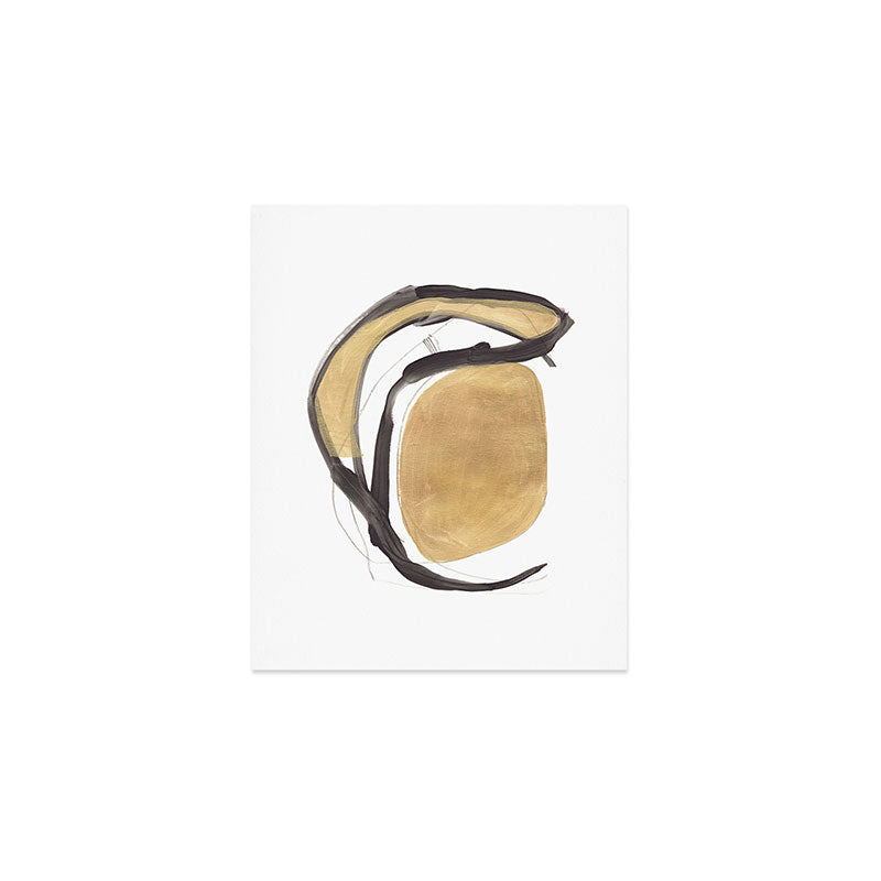 Gold and Black Abstract Art Print Gallery Image 1