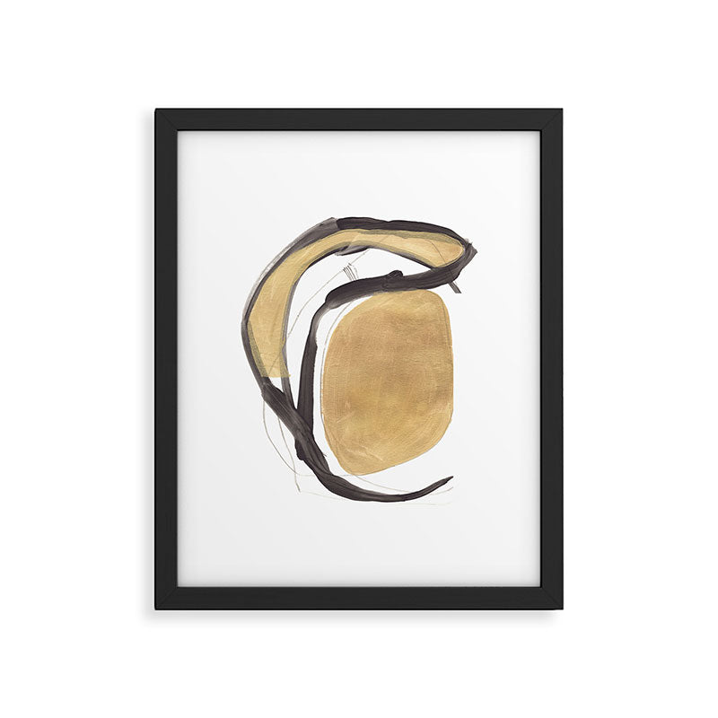 Gold and Black Abstract Framed Art Print Gallery Image 4