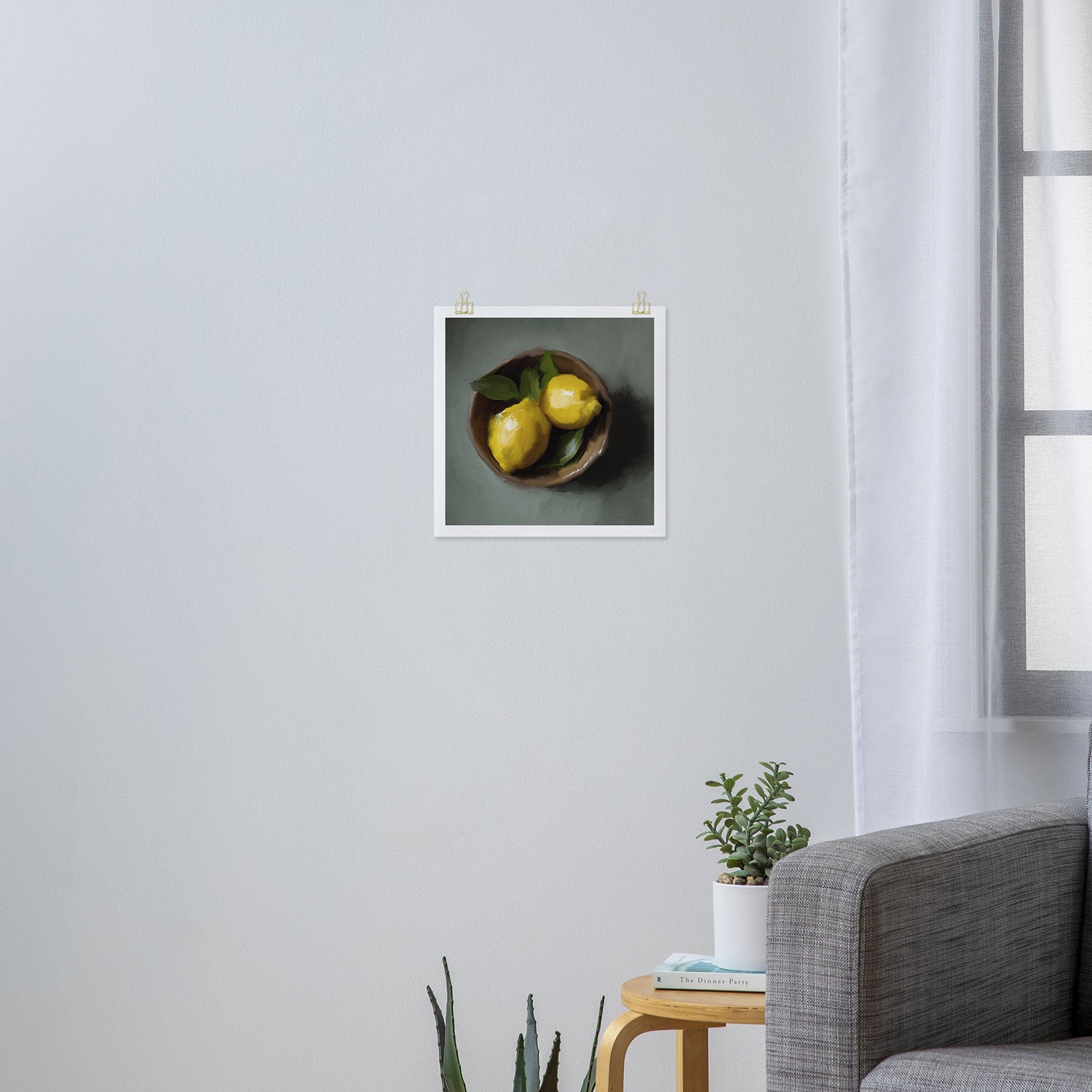 Lemons With Leaves Art Print Gallery Image 3