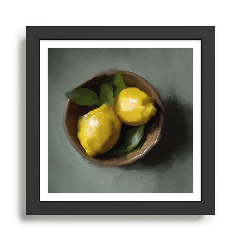 Lemons With Leaves Framed Art Print Gallery Image 1