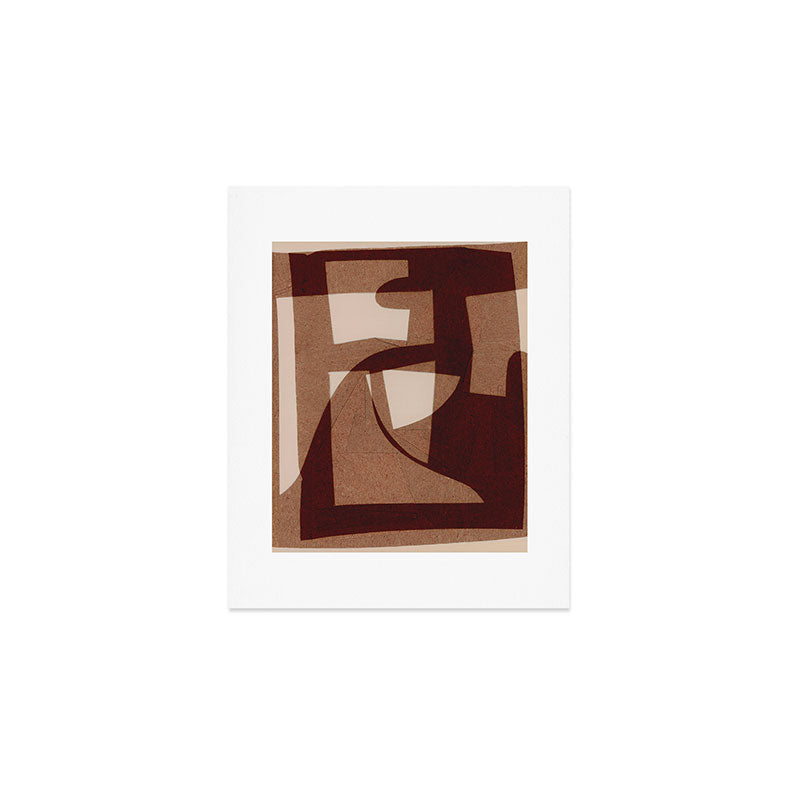 Marron Abstract Art Print Gallery Image 1