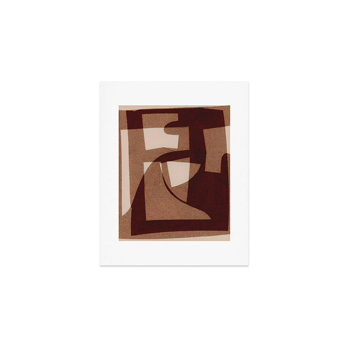 Marron Abstract Art Print Gallery Image 1