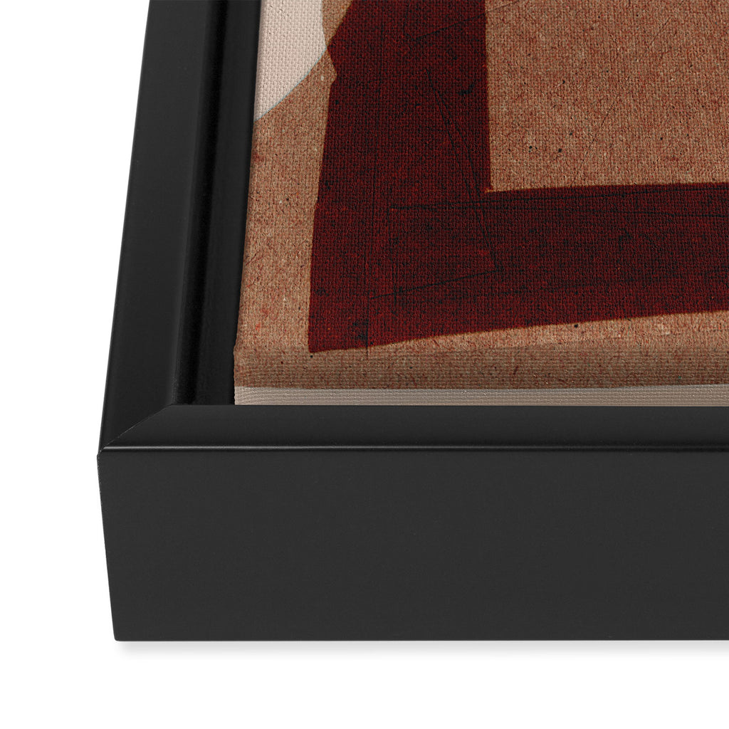 Marron Abstract Framed Canvas Print Gallery Image 3