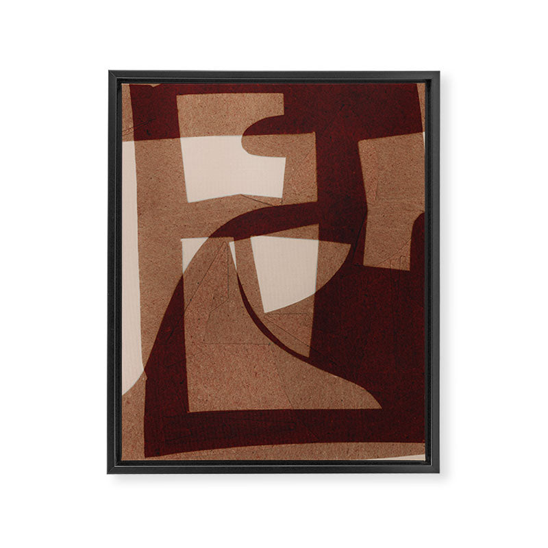 Marron Abstract Framed Canvas Print Gallery Image 6