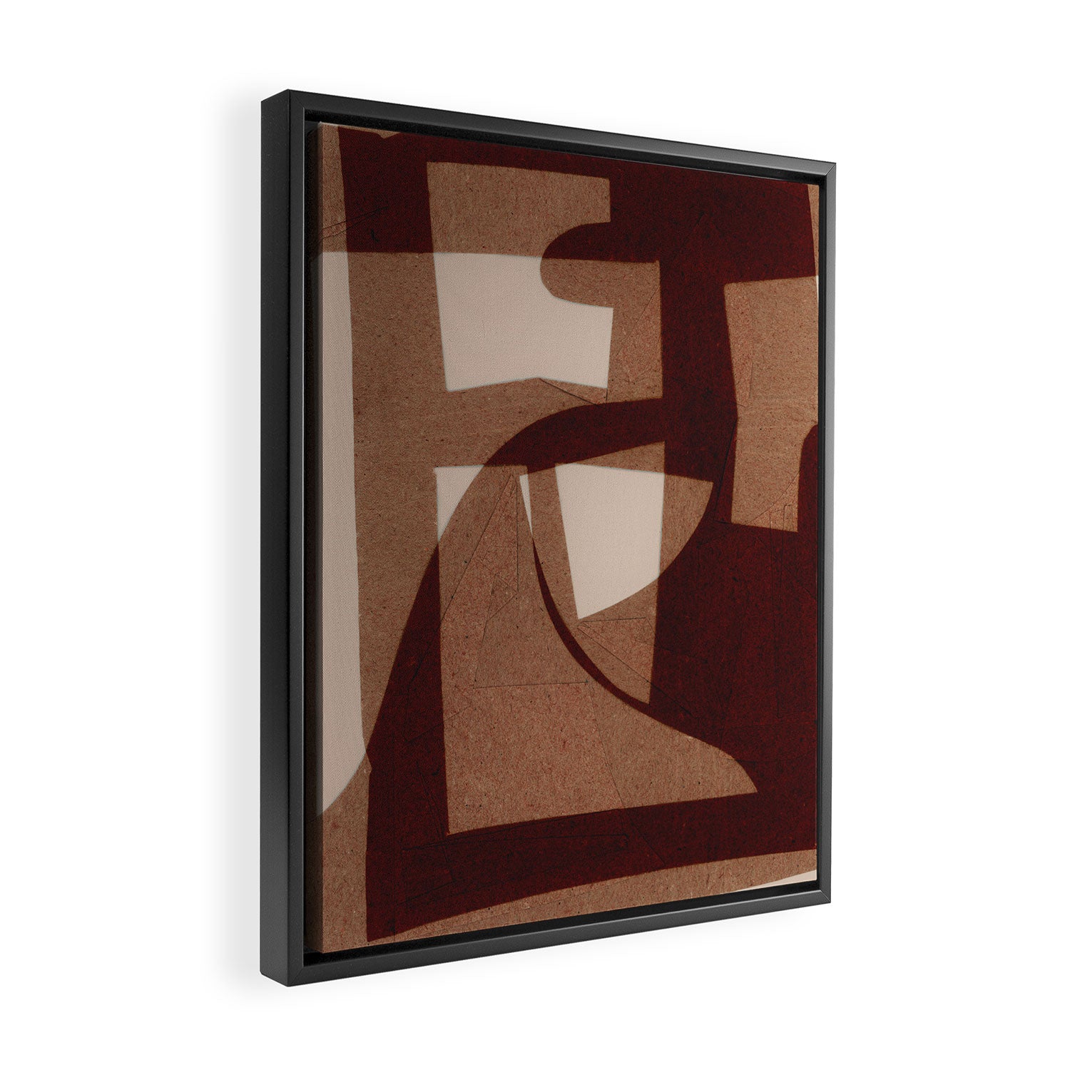 Marron Abstract Framed Canvas Print Gallery Image 2