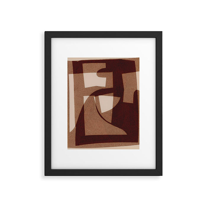 Marron Abstract Framed Art Print Gallery Image 1