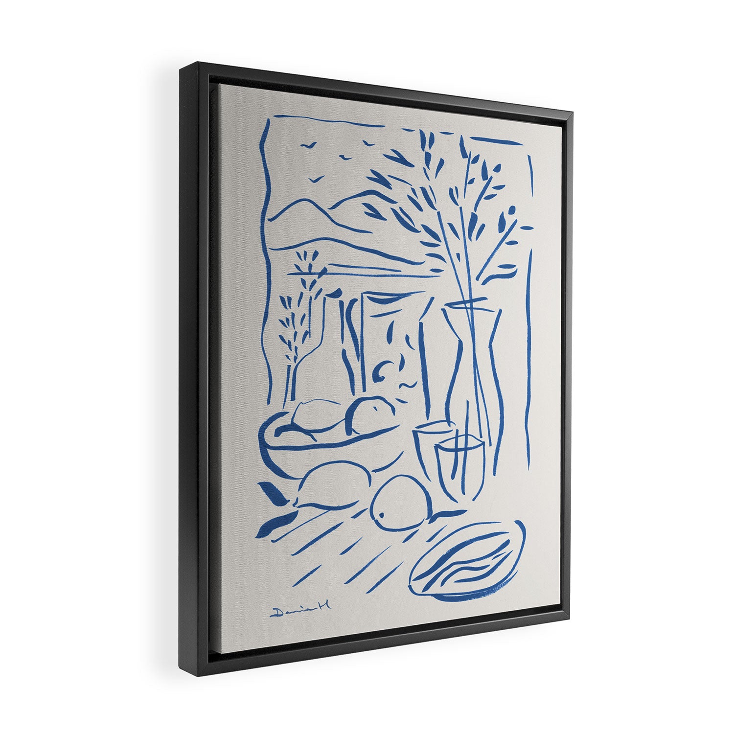Mediterranean View Framed Canvas Print Gallery Image 2