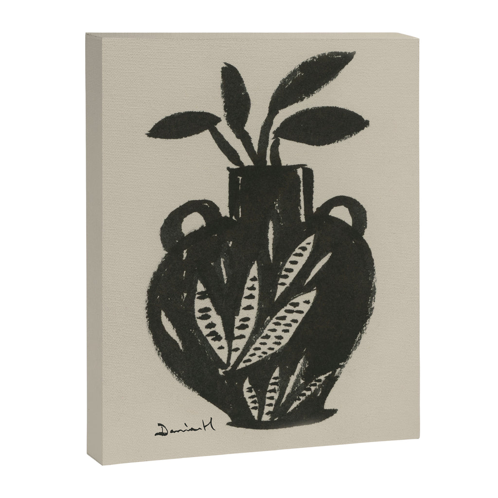 Mono Vase Modern Black and White Brush art Canvas Print Gallery Image 6