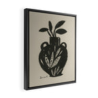 Mono Vase Modern Black and White Brush art Framed Canvas Print Gallery Image 2