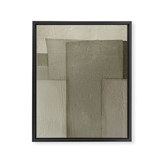 Neutral Abstract Geometric Framed Canvas Print Gallery Image 1