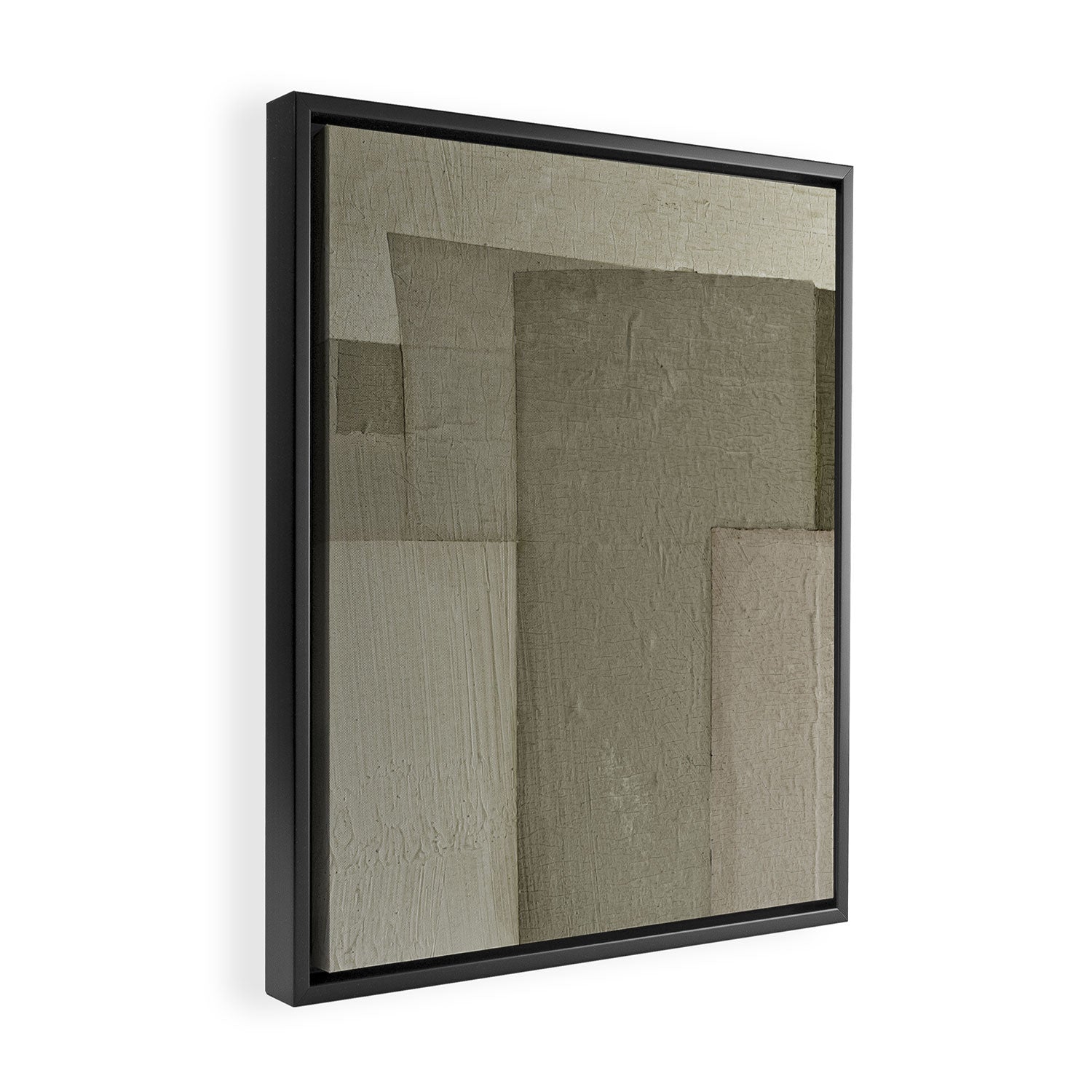 Neutral Abstract Geometric Framed Canvas Print Gallery Image 2