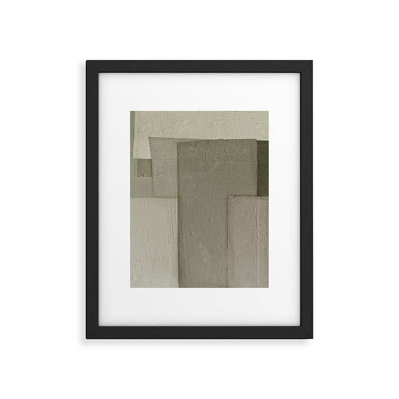 Neutral Abstract Geometric Framed Art Print Gallery Image 5