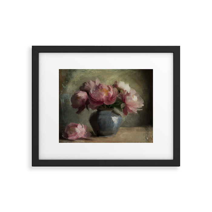 Pivoines en rose Framed Art Print Gallery Image 1