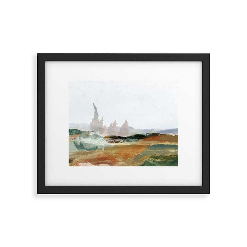 Vintage Abstract Landscape Framed Art Print