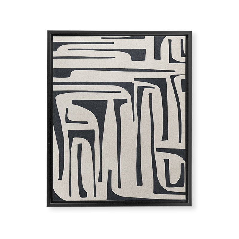 Vintage Cut Out Abstract Framed Canvas Print Gallery Image 6