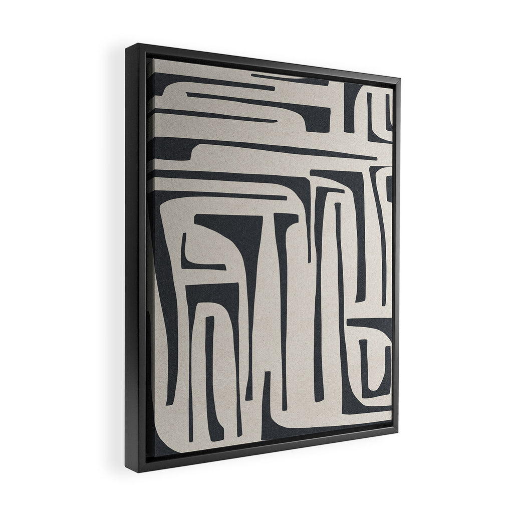 Vintage Cut Out Abstract Framed Canvas Print Gallery Image 2