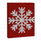Classic Red Christmas white snowflake knit Canvas Print Gallery Image 8