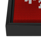 Classic Red Christmas white snowflake knit Framed Canvas Print Gallery Image 3