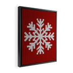 Classic Red Christmas white snowflake knit Framed Canvas Print Gallery Image 2