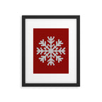 Classic Red Christmas white snowflake knit Framed Art Print Gallery Image 6
