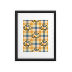 Country Retro Cottage Flowers plaid Framed Art Print Gallery Image 6