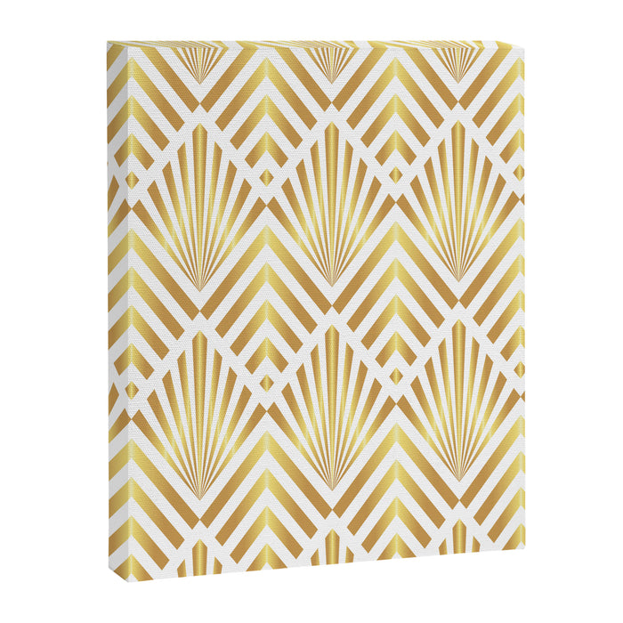 Gold art deco diamonds on white Canvas Print Gallery Image 1
