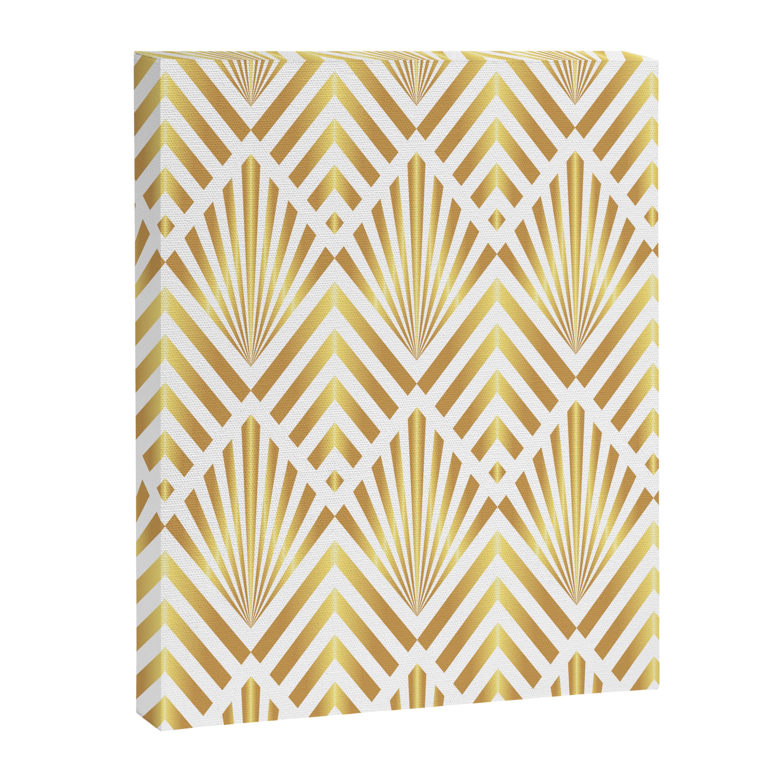 Gold art deco diamonds on white Canvas Print Gallery Image 8